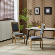 French Country Style Dining Chair With Upholstered Seating And Fluted Legs - R&R Furniture Gallery (Fountain Valley, CA)