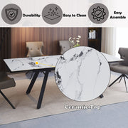Damita - Ceramic Top Dining Table - White & Black - R&R Furniture Gallery (Fountain Valley, CA)