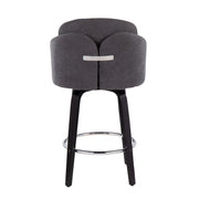 Set of two Lumi Source Dahlia contemporary counter stools with round footrests, featuring modern design and sleek upholstery.