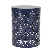 Modern outdoor metal end table by Noble House featuring a sleek design and sturdy construction for patio or garden use.