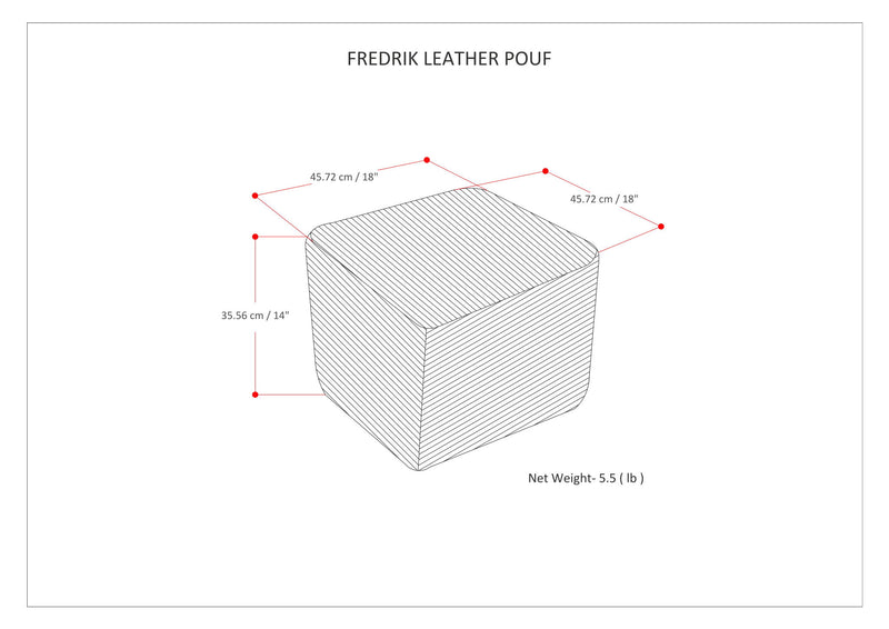 Fredrik - Handcrafted Square Pouf - R&R Furniture Gallery (Fountain Valley, CA)