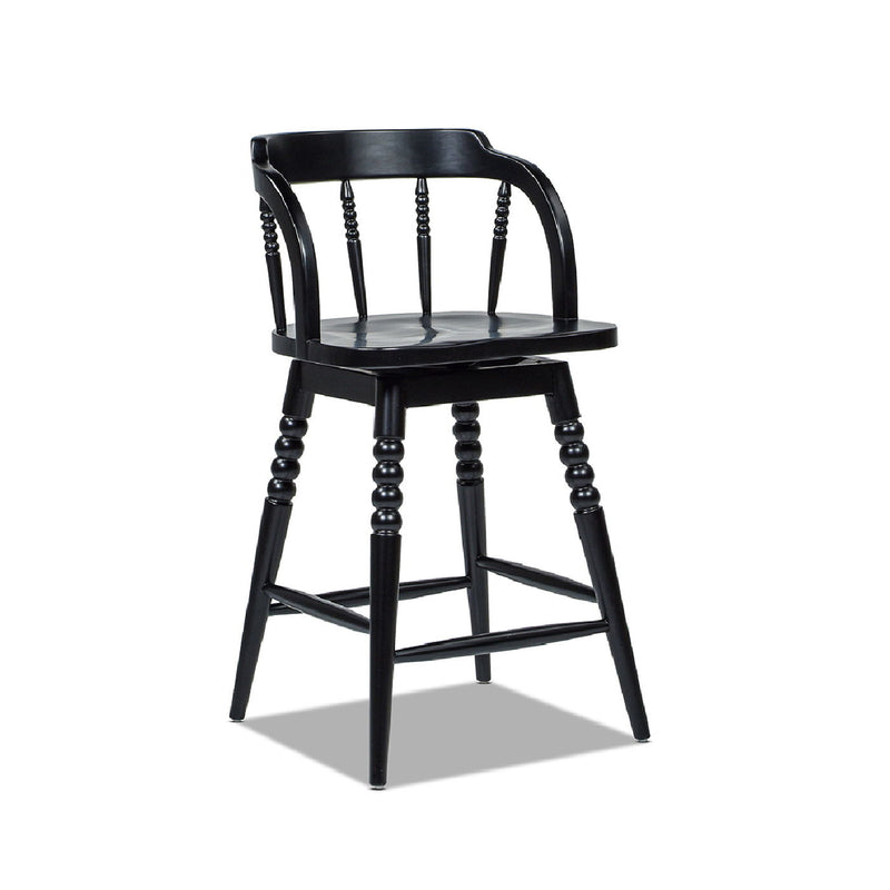 Breda - Turned Bubble Spindle Low Back Counter Stool - Black - R&R Furniture Gallery (Fountain Valley, CA)