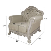 Dresden - Chair With 2 Pillows - Synthetic Leather & Bone White - R&R Furniture Gallery (Fountain Valley, CA)