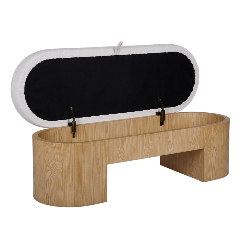 Poppi - Performance Fabric Storage Bench - Cream
