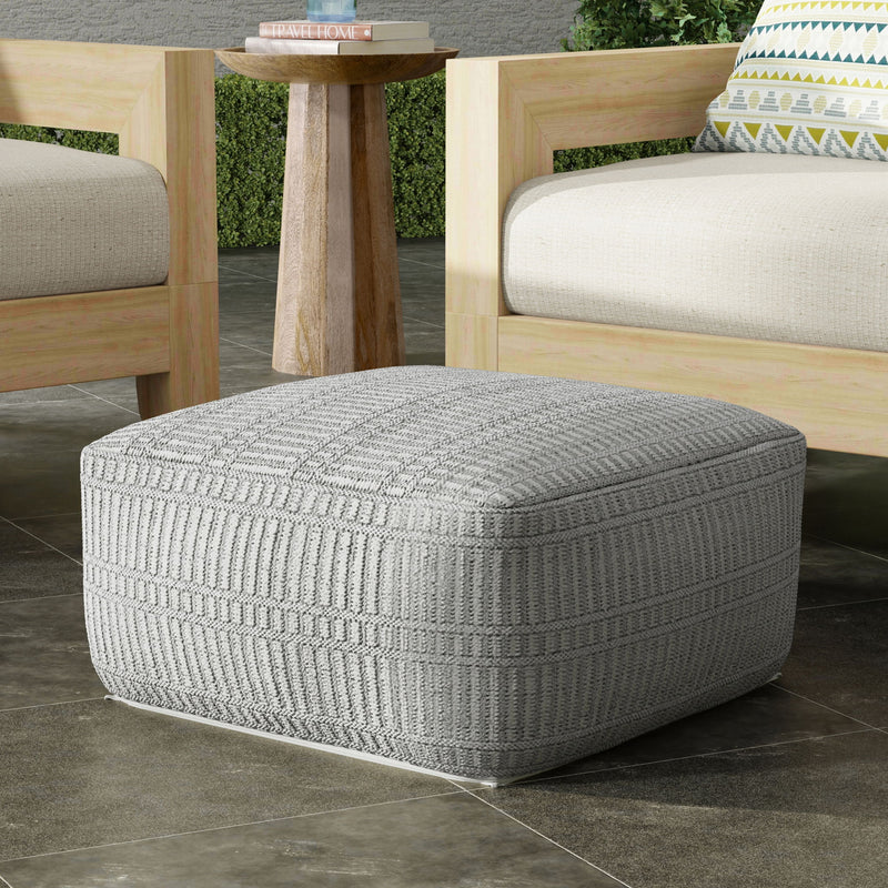 Safford - Square Outdoor / Indoor Pouf - R&R Furniture Gallery (Fountain Valley, CA)