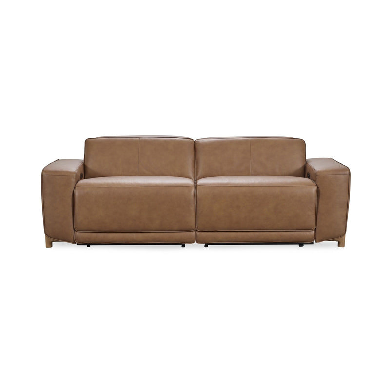 Kadon - Leather Power Recliner Sofa - Tan - R&R Furniture Gallery (Fountain Valley, CA)