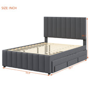 Upholstered Platform Bed With Twin Size Trundle And 3 Drawers - R&R Furniture Gallery (Fountain Valley, CA)