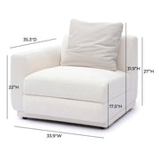 Perry - Modular LAF Corner Chair - Cream - R&R Furniture Gallery (Fountain Valley, CA)