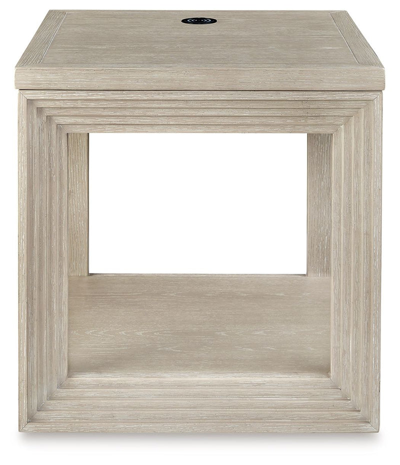 Marxhart - Square End Table - Bisque - R&R Furniture Gallery (Fountain Valley, CA)