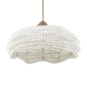 Uttermost Biddeford 5-light beaded pendant in white hanging with beaded design for modern pendant lighting.