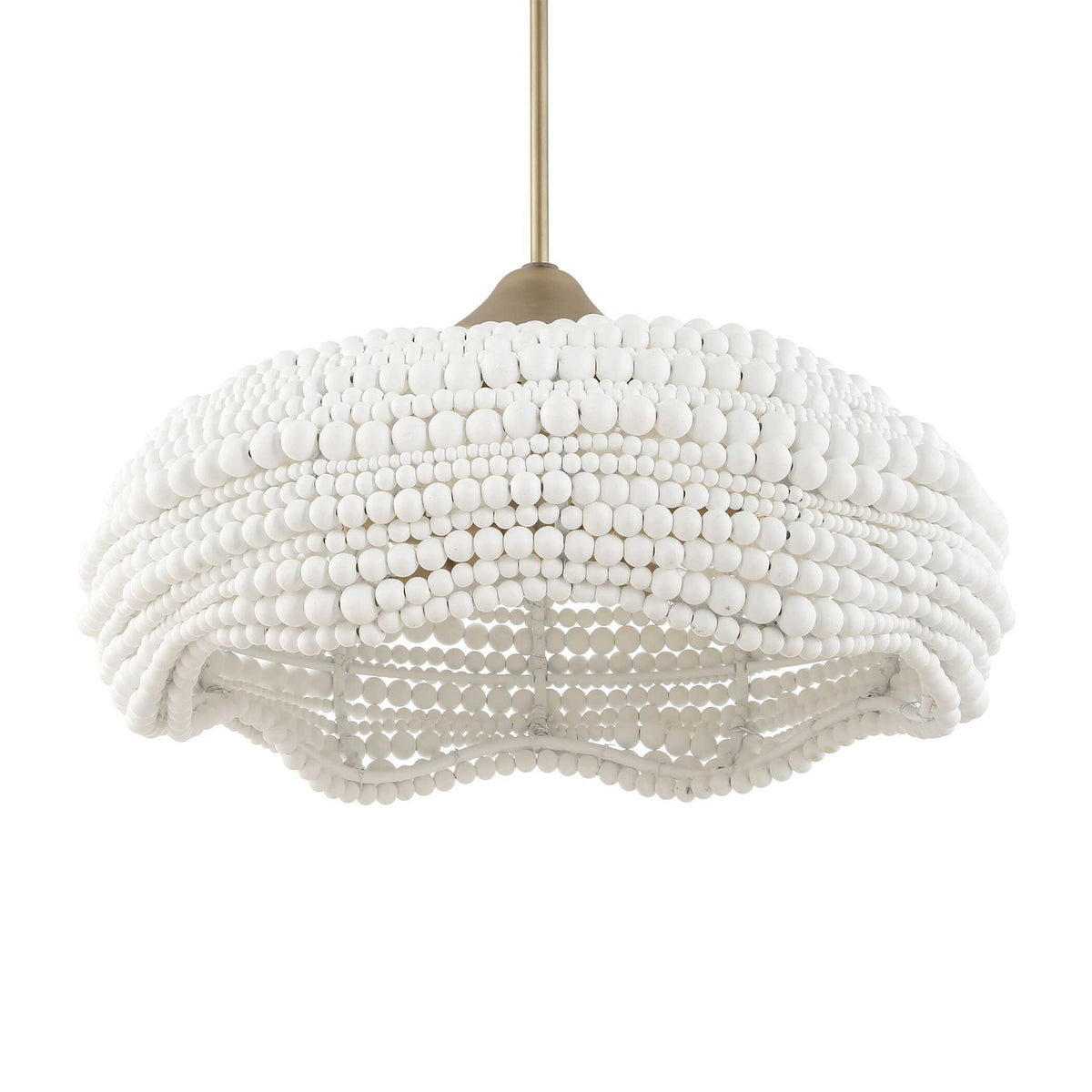 Uttermost Biddeford 5-light beaded pendant in white hanging with beaded design for modern pendant lighting.