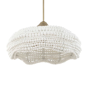 Uttermost Biddeford 5-light beaded pendant in white hanging with beaded design for modern pendant lighting.
