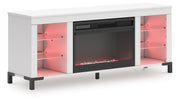 Brollevi - TV Stand With Fireplace - White - R&R Furniture Gallery (Fountain Valley, CA)