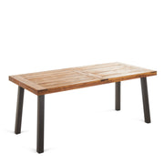 Della - Modern Industrial Dining Table With Acacia Wood Top - Teak - R&R Furniture Gallery (Fountain Valley, CA)