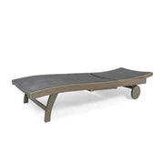 Outdoor Chaise Lounge With Pull Out Tray And Wicker Seat - Gray - R&R Furniture Gallery (Fountain Valley, CA)