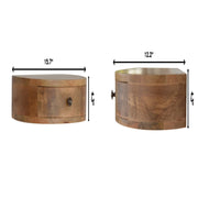 Wall Mounted Rounded Nightstand - Oak - R&R Furniture Gallery (Fountain Valley, CA)