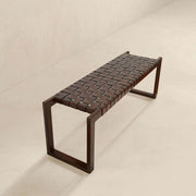Christina - Bench - Cognac / Dark Brown / Tan - R&R Furniture Gallery (Fountain Valley, CA)