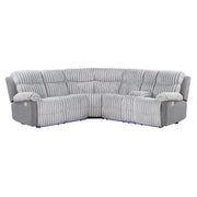 Bruni - Sectional Sofa With LED Lighting And Manual Recline - Gray - R&R Furniture Gallery (Fountain Valley, CA)