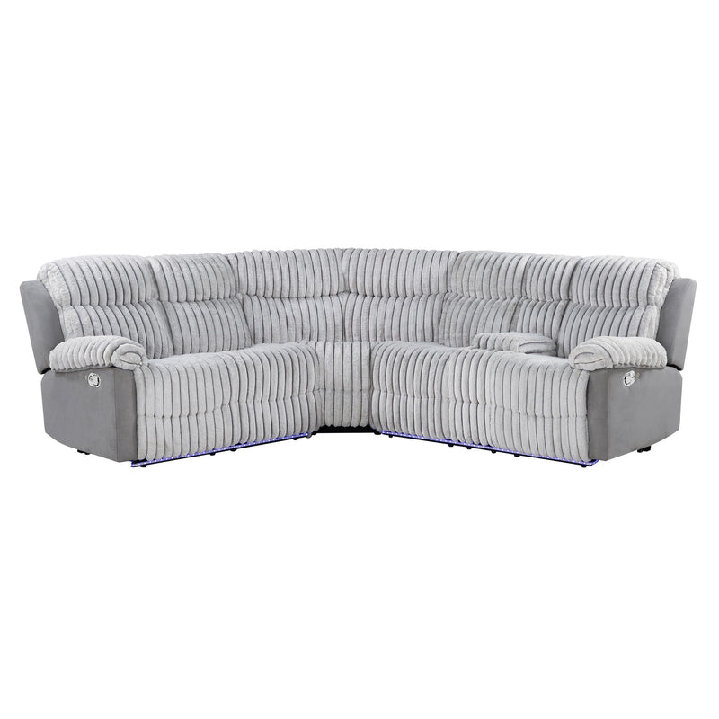 Bruni - Sectional Sofa With LED Lighting And Manual Recline - Gray - R&R Furniture Gallery (Fountain Valley, CA)