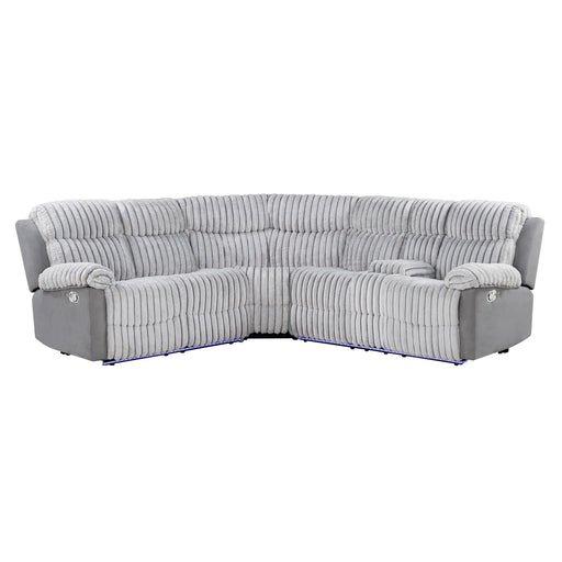 Bruni - Sectional Sofa With LED Lighting And Manual Recline - Gray - R&R Furniture Gallery (Fountain Valley, CA)