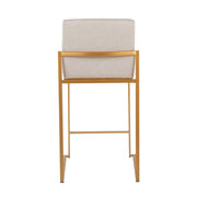 Lumi Source Fuji contemporary high back stylish counter stool with sleek design and wooden legs, perfect for modern kitchen or bar area.