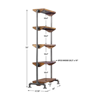 Rhordyn - Industrial Etagere - Light Brown