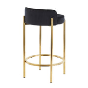 Lumi Source Chloe contemporary counter stool set of 2 with sleek modern design, wooden legs, and cushioned seats.