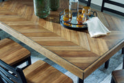 Blondon - Rectangular Drm Table Set (Set of 7) - Brown / Black - R&R Furniture Gallery (Fountain Valley, CA)