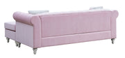 Glory Furniture Raisa sofa chaise from stationary sectional set, beige fabric with plush cushions and modern design.