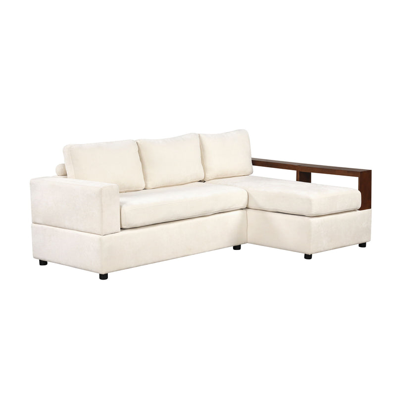 Noble House sectional sofa with upholstered cushions and reversible armrests, ideal for modern living room seating.