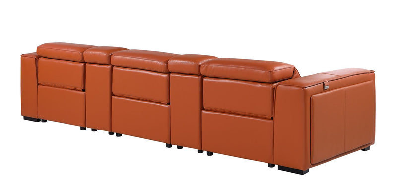 1224 - 5-Piece Modular Power Reclining Sofa In With 3 Power Recliners & Power Headrests - R&R Furniture Gallery (Fountain Valley, CA)