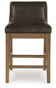 Cabalynn - Upholstered Barstool (Set of 2) - Two-tone Brown - R&R Furniture Gallery (Fountain Valley, CA)