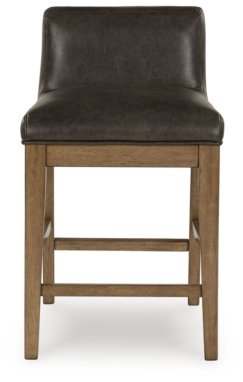 Cabalynn - Upholstered Barstool (Set of 2) - Two-tone Brown - R&R Furniture Gallery (Fountain Valley, CA)