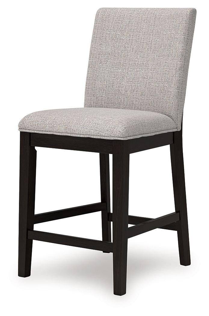 Neymorton - Upholstered Barstool (Set of 2) - Dark Grayish Brown - R&R Furniture Gallery (Fountain Valley, CA)