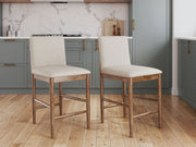 Isanti - Upholstered Barstool (Set of 2) - Light Brown - R&R Furniture Gallery (Fountain Valley, CA)