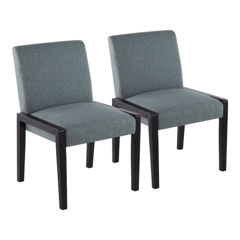 Pair of Lumi Source Carmen contemporary elegant design chairs with sleek black upholstery and modern styling, set of two.