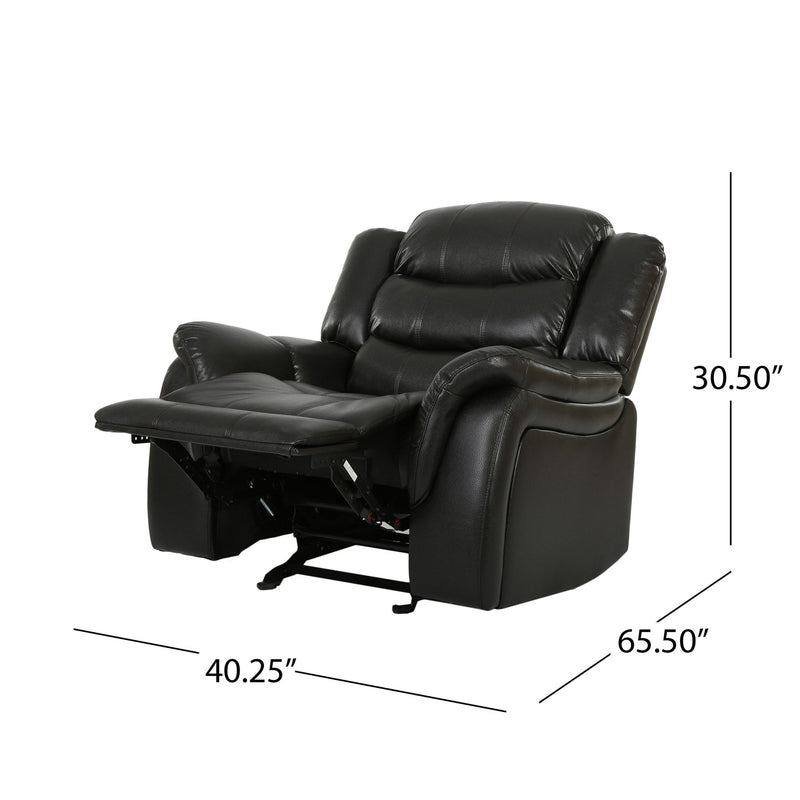 Classic Design Recliner, Upholstery Recliner, Glider Recliner - Black Berry - R&R Furniture Gallery (Fountain Valley, CA)