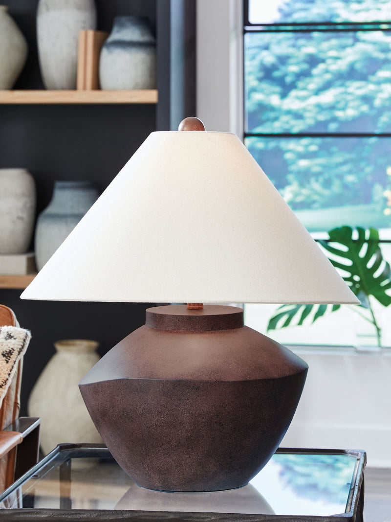 Honsworth - Poly Table Lamp - Antique Brown - R&R Furniture Gallery (Fountain Valley, CA)