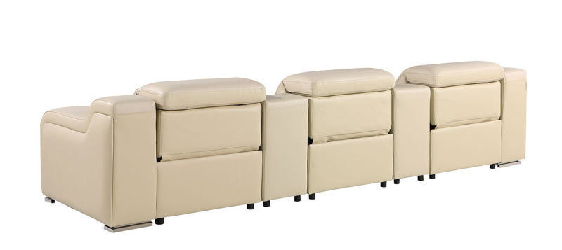 1116 - 5-Piece Modular Power Reclining Sofa In With 3 Power Recliners & Power Headrests