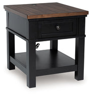 Wildenauer - Rectangular End Table - Brown / Black - R&R Furniture Gallery (Fountain Valley, CA)