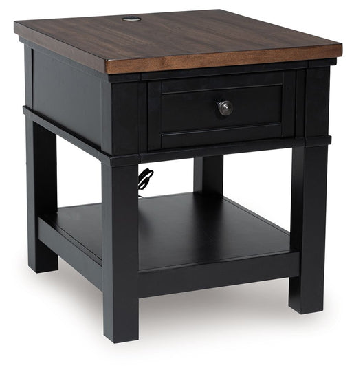 Wildenauer - Rectangular End Table - Brown / Black - R&R Furniture Gallery (Fountain Valley, CA)