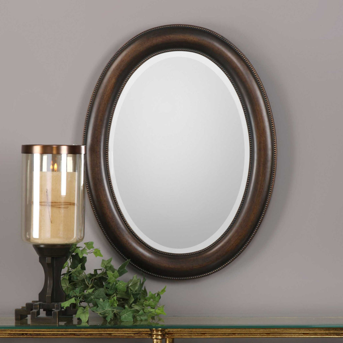 Mirror With Antique Gold Undertones - Dark Bronze