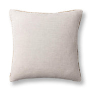 Classic Home Jai 22x22-inch natural accent pillow with textured fabric and plush filling, ideal for sofa or bed decor.