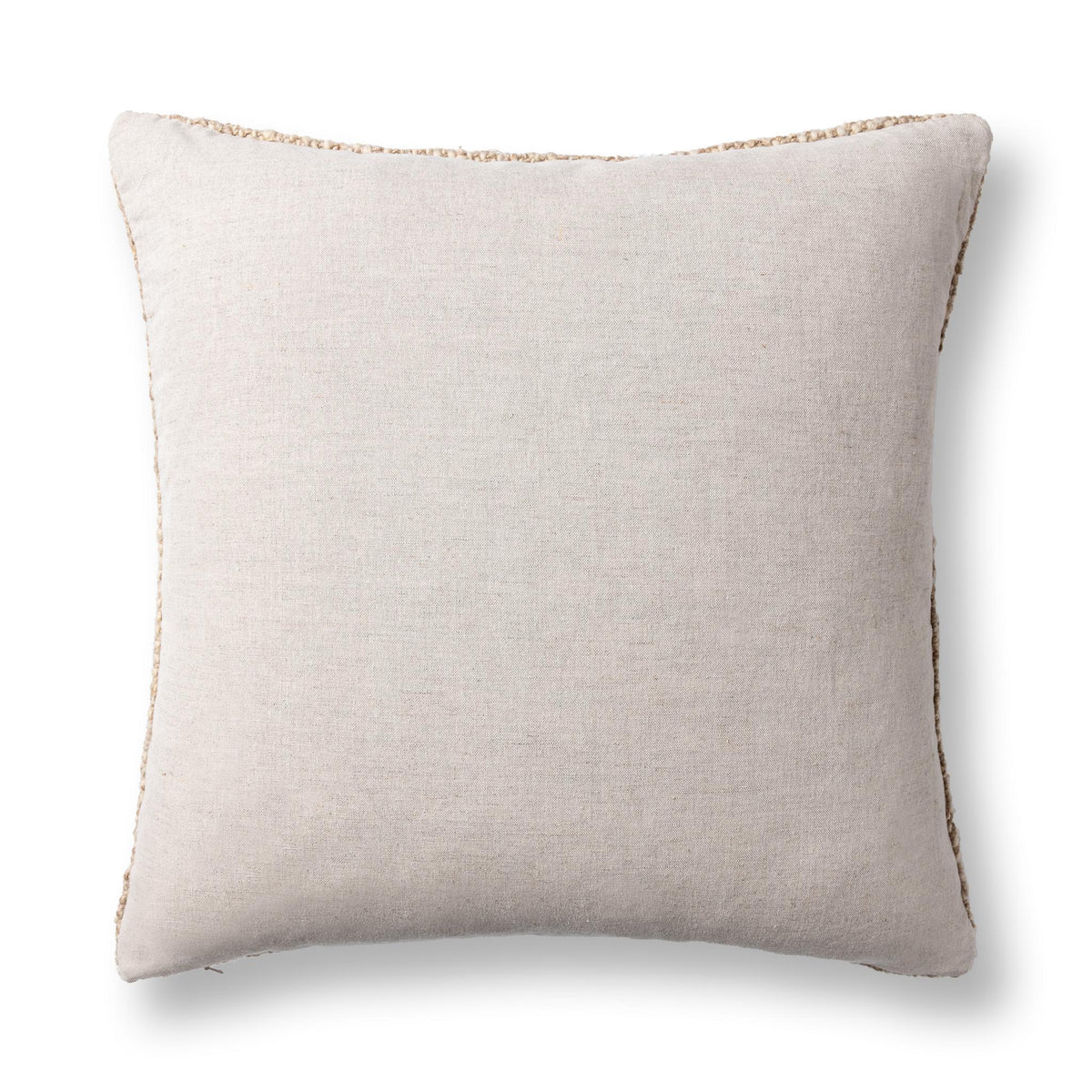 Classic Home Jai 22x22-inch natural accent pillow with textured fabric and plush filling, ideal for sofa or bed decor.
