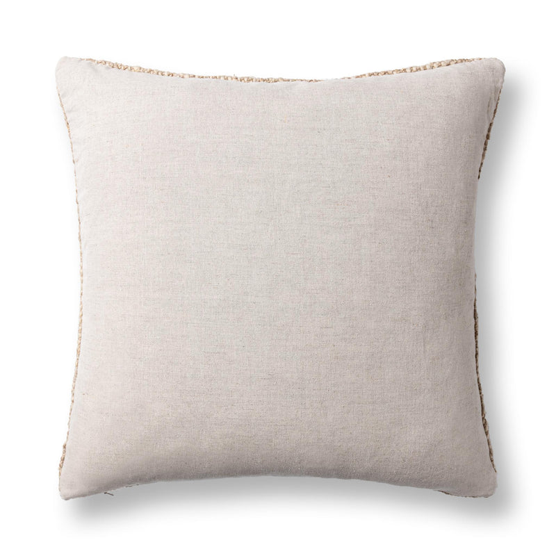 Classic Home Jai 22x22-inch natural accent pillow with textured fabric and plush filling, ideal for sofa or bed decor.