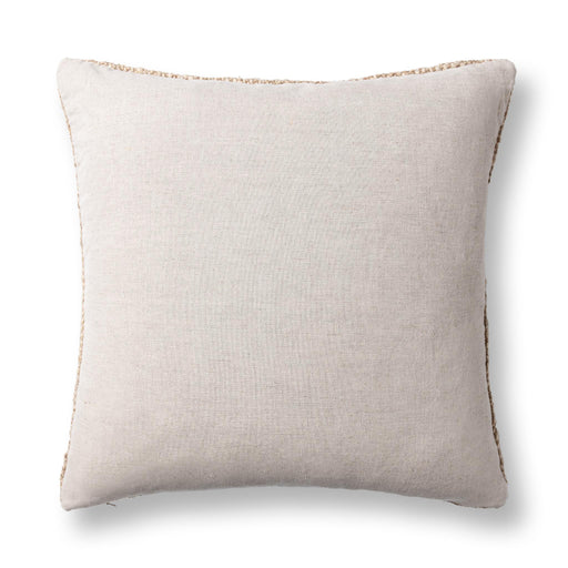 Classic Home Jai 22x22-inch natural accent pillow with textured fabric and plush filling, ideal for sofa or bed decor.