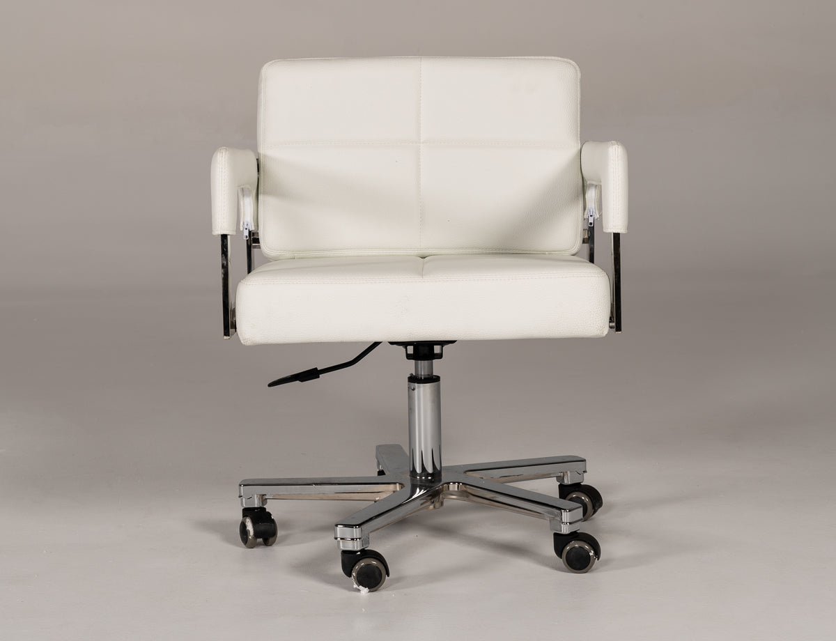 Craig Modern White Bonded Leather Office Chair — view 2