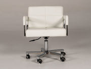 Craig Modern White Bonded Leather Office Chair — view 2