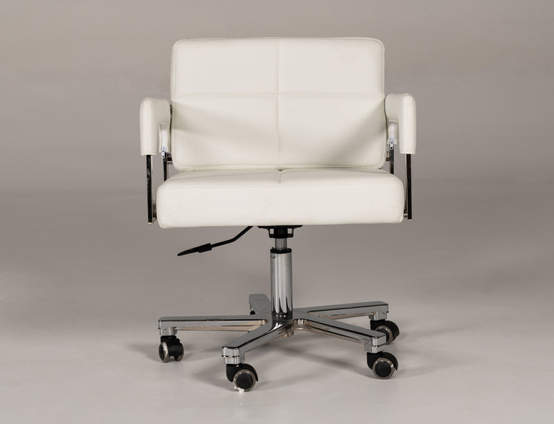 Craig Modern White Bonded Leather Office Chair — view 2