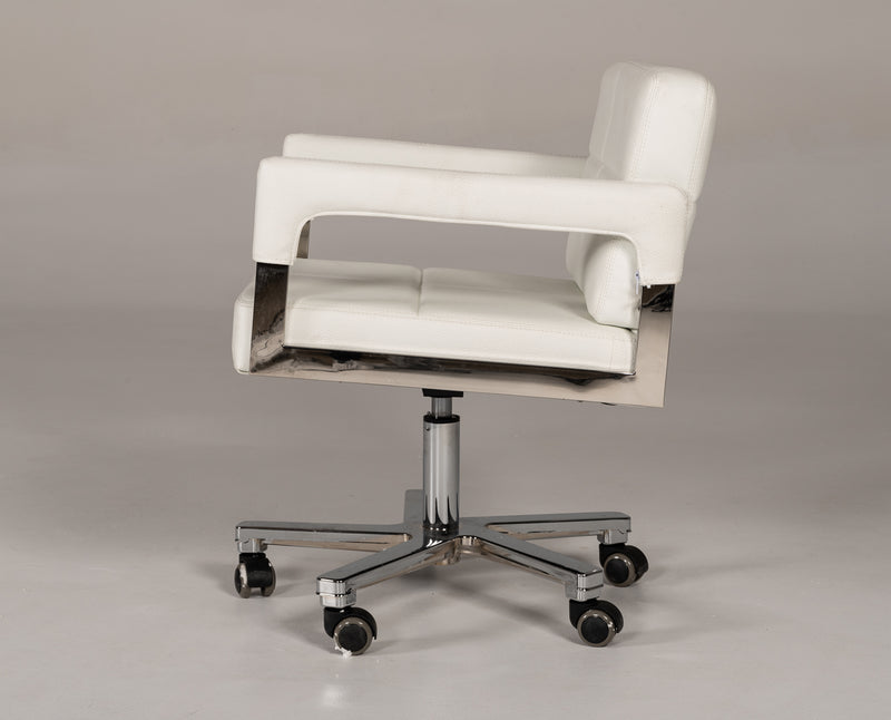 Craig Modern White Bonded Leather Office Chair — view 4